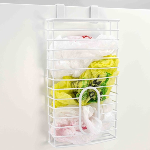 Home Basics Over the Cabinet Plastic Bag Organizer, White SC41287 - main